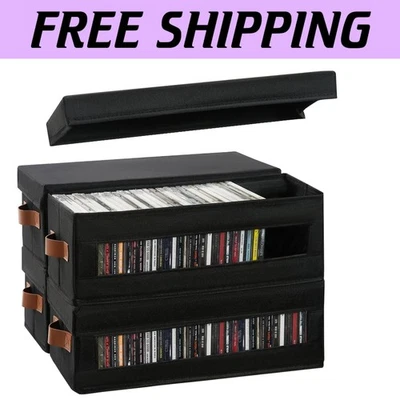 Almacenamiento de CD de tela Oxford ecológica con tapas a prueba de polvo y ventana frontal visible Foto 1 de 4