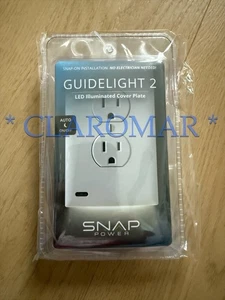 NEW Snap Power Guidelight 2 Outlet LED Illuminated Electrical Cover Plate AUTO - Picture 1 of 4