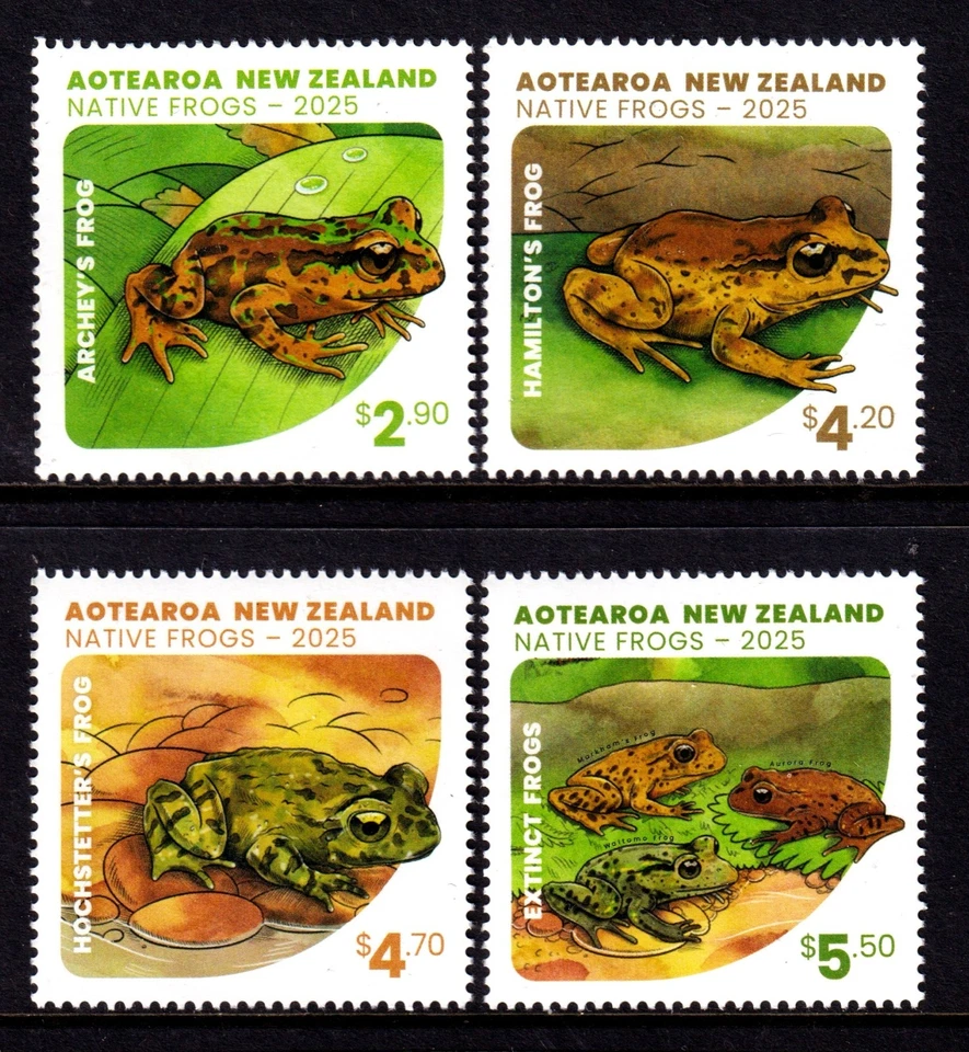 Juego completo de ranas nativas de Nueva Zelanda 2025 como nuevo MNH Foto 1 de 1