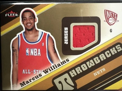 2006-07 NBA Fleer Throwbacks Jersey #T-MW Marcus Williams New Jersey Nets RC Foto 1 de 2
