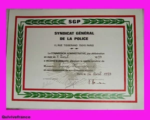DIPLOM MERITE SYNDICAL SGP POLICE 1979 - Bild 1 von 1