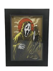 Boîte à ombres superposée visage fantôme criant Halloween 3D art 5"x7" décor effrayant