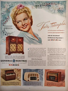 ¡Anuncio publicitario Life 1946 Marjorie Reynolds para radios General Electric! - Imagen 1 de 1