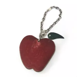 Portachiavi Hermes USATO ciondolo borsa frutti di mela pelle/argento925 rosso... - Foto 1 di 10