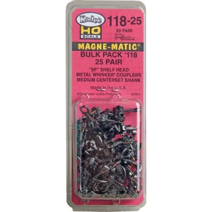 Kadee #118-25 Bulk Pack (25 Pr) #118 SF Shelf Whisker Metal Couplers Md 9/32" HO - Picture 1 of 7