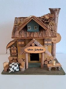 Alte Deko Häuschen - Holzfigur Haus - Handgemacht - H 23 cm - Bild 1 von 17