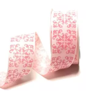 0,25€/m) Schleifenband 20m x 40mm Rosa Ornamente Ornamentband Dekoband 9139-216 - Bild 1 von 2