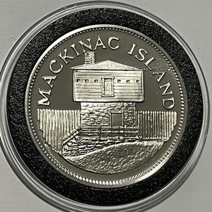 Mackinac Island Michigan Lake Huron Sterling Silver Collector Proof Coin Round - Picture 1 of 14