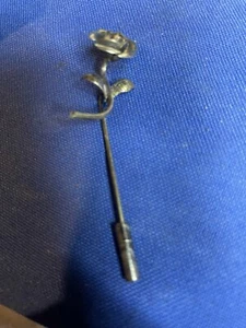 sterling silver rose stick pin, scarf pin monogrammed 2.2g - Picture 1 of 6