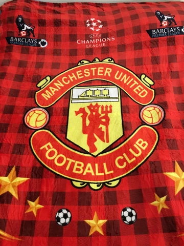 Manchester United Football Club Coral Fleece Queen Size Throw Blanket 79"x66" Cover