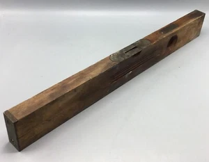 Vintage Henry Disston And Sons 18” Long Level Tool Brass & Wood - Picture 1 of 7
