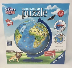 RAVENSBURGER PUZZLE 3D ~GLOBO per bambini con supporto ~180 pezzi ~ mondo ~ NUOVO - Foto 1 di 6