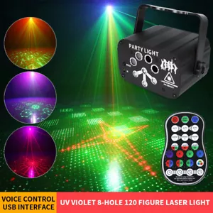 128 Patterns Rechargeable Laser Projector Stage RGB LED Party DJ Disco Lighting - Picture 1 of 8