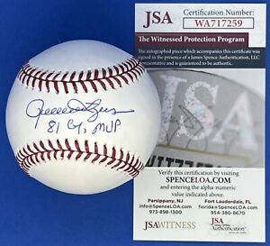 Rollie Fingers Signed Autographed MLB Baseball w/ “81 CY, MVP” & JSA COA