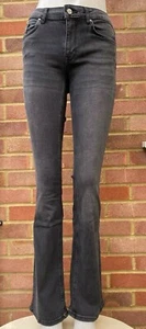 Brand New C&A Mid Waist Stone Washed Bootcut Stretchy Cotton Jeans, Light Black - Picture 1 of 11