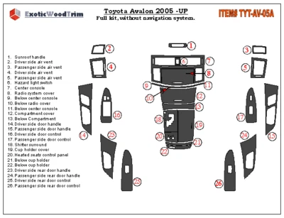 FOR TOYOTA AVALON FIT 2005-2009 NEW PREMIUM SET CHERRY CARBON WOOD DASH TRIM KIT - Image 1 of 4