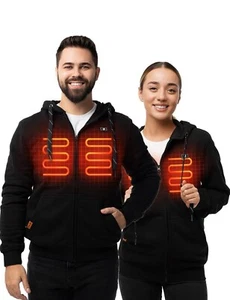 Heated Hoodies for Men Women with Battery Pack, Zip Hooded Sweatshirt 10,000 Mah - Picture 1 of 7