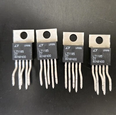 4 Pcs Linear Tech LT1185CT Adjustable 3A Low Drop Out POS/NEG Regulator TO-220 - Image 1 of 2
