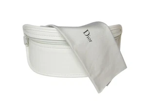 CHRISTIAN DIOR SMALL WHITE COLOR FAUX LEATHER SOFT CARRYING CASE FOR EYEGLASSES - Picture 1 of 3