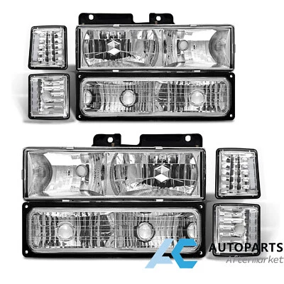 For 94-98 Chevy Silverado Tahoe C10 C/K 1500 2500 3500 Suburban Headlights Clear Foto 1 de 4