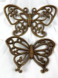 Homeco Butterflies Set of 2 Vintage Home Decor Granny Core Garden Wall Hanging - Picture 1 of 13