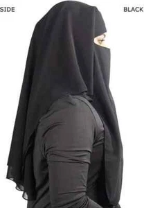 WILD RACE Women Hijab Muslim Hijab 3 Layer Burka Nikab Nose peice 3 layer - Bild 1 von 4