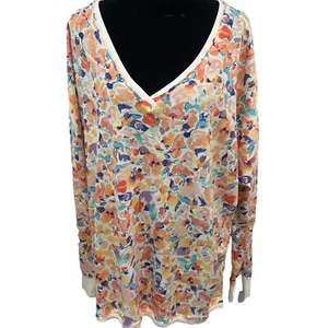 Westbound Shirt Women’s 2X V-Neck Floral Long Sleeves Side Slits $64 - Picture 1 of 9