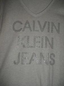 T-shirt da donna borchie Calvin Klein taglia XL manica corta nuova con etichette - prezzo al dettaglio $39,50 - Foto 1 di 5