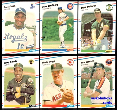 1988 Fleer GLOSSY #251-500 COMPLETE YOUR SET $2 or 2 Card Minimum YOU PICK! - Image 1 of 2