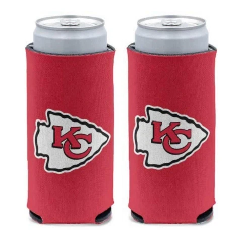 Kansas City Chiefs Solid Red Design NFL Slim Can Cooler Cover