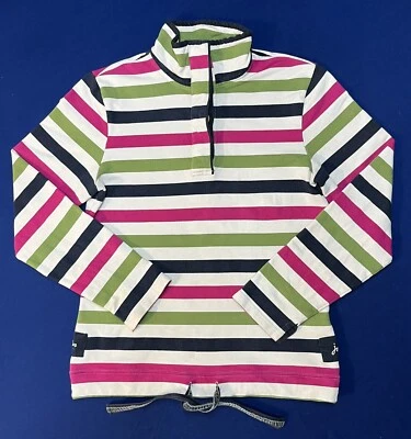 Sudadera Joules Algodón 1/2 Cremallera Talla 4 Pecho 33” Rayas L/S Preppy Dinero Antiguo Usada en Excelente Condición Foto 1 de 4