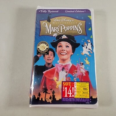 Mary Poppins VHS Walt Disney Masterpiece Collection Restored Edition Musical - Image 1 of 4