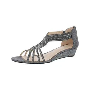 Charter Club Ginifur Damen-Keilsandale Zinn US-Größe 5 M - Bild 1 von 3