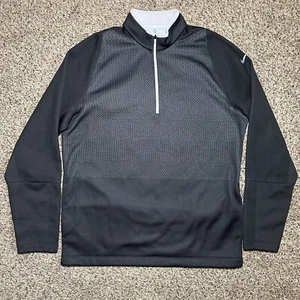 Nike Golf Quarter Zip Mens L Zip Fleece Lined Black Athletic Tour Performance - Picture 1 of 8