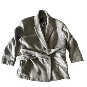 GAP Pea Coat women's XL gray Wool Blend Jacket Double Breasted Classic - Picture 1 of 5