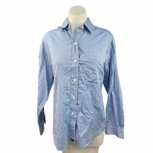 Company Ellen Tracy Blue Button Up Long Sleeve Collared Pocket Shirt Size 14 - Picture 1 of 3