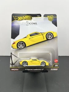 Hot Wheels 2025 Premium Car Culture Timeless Icons Porsche Carrera GT amarillo 3/5 - Imagen 1 de 4