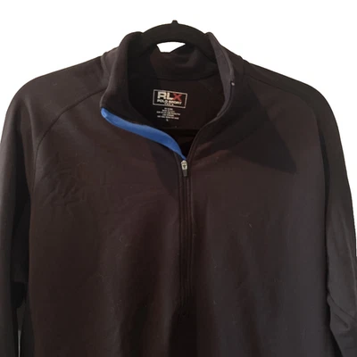 Camisa Ralph Lauren RLX 1/2 Cremallera Rendimiento Para Hombre Grande Negra Elastizada Manga Larga Foto 1 de 4