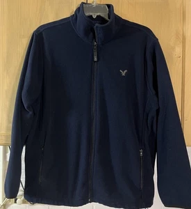American Eagle Outfitters Mens Fleece Jacket XL Blue Polyester Full Zip - Picture 1 of 7