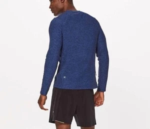 Lululemon Surge Warm LS Uomo M Pullover Heathered Ceruleo Blu Rulu Top Tee Usato in ottime condizioni - Foto 1 di 7