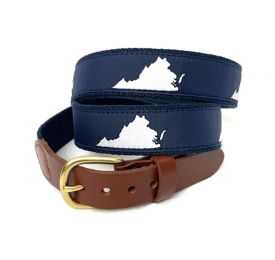 Leather Man Ltd State of Virginia Belt Men's Sz 46 Made in USA - Image 1 of 4