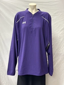 Under Armour Mens Ultimate Loose Cage Team Jacket XL Purple 1/4 Zip Activewear - Picture 1 of 11
