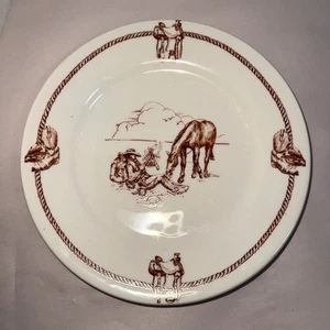 4 Totally Today Western Cowboy verschiedene Szenen 7 5/8 Zoll Salat? Teller - Bild 1 von 15