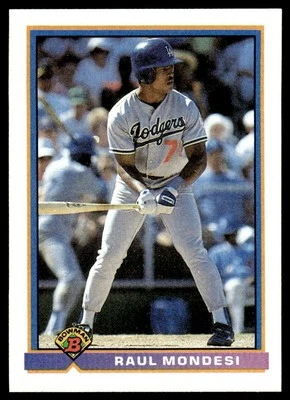 1991 Bowman Raul Mondesi novato #593 - Imagem 1 de 2