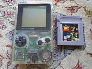 Nintendo Game Boy Pocket Crystal Clear MGB-001 w/ Disney's Toy Story game USA - Picture 1 of 11