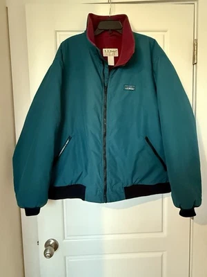 L.L.Bean Men's XL Vintage 90s Warm-Up Jacket Portland Teal/Maroon Retro Preppy  - Image 1 of 4