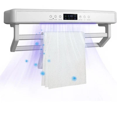 Calentador de toallas eléctrico con pantalla táctil, calentador de toallas montado en la pared Foto 1 de 4