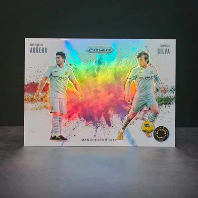 2025 Panini Prizm FIFA CWC Sergio Aguero David Silva Dual Colorblast Man City - Image 1 of 2