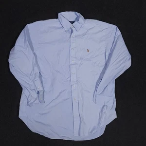 Polo Ralph Lauren camicia abbottonata uomo 17,5-34/35 vestibilità classica blu carne pony - Foto 1 di 14