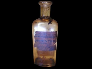 Antike Terpentin Flasche leer - Bild 1 von 8